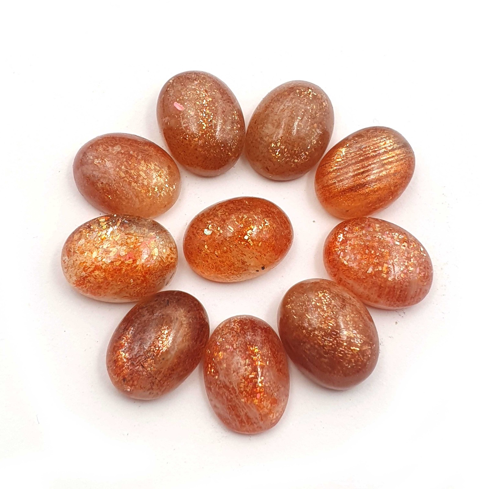 Natural Sun Stone Oval Cabochon Loose Gemstone Lot 10 Pcs 12x16 MM 100 CT
