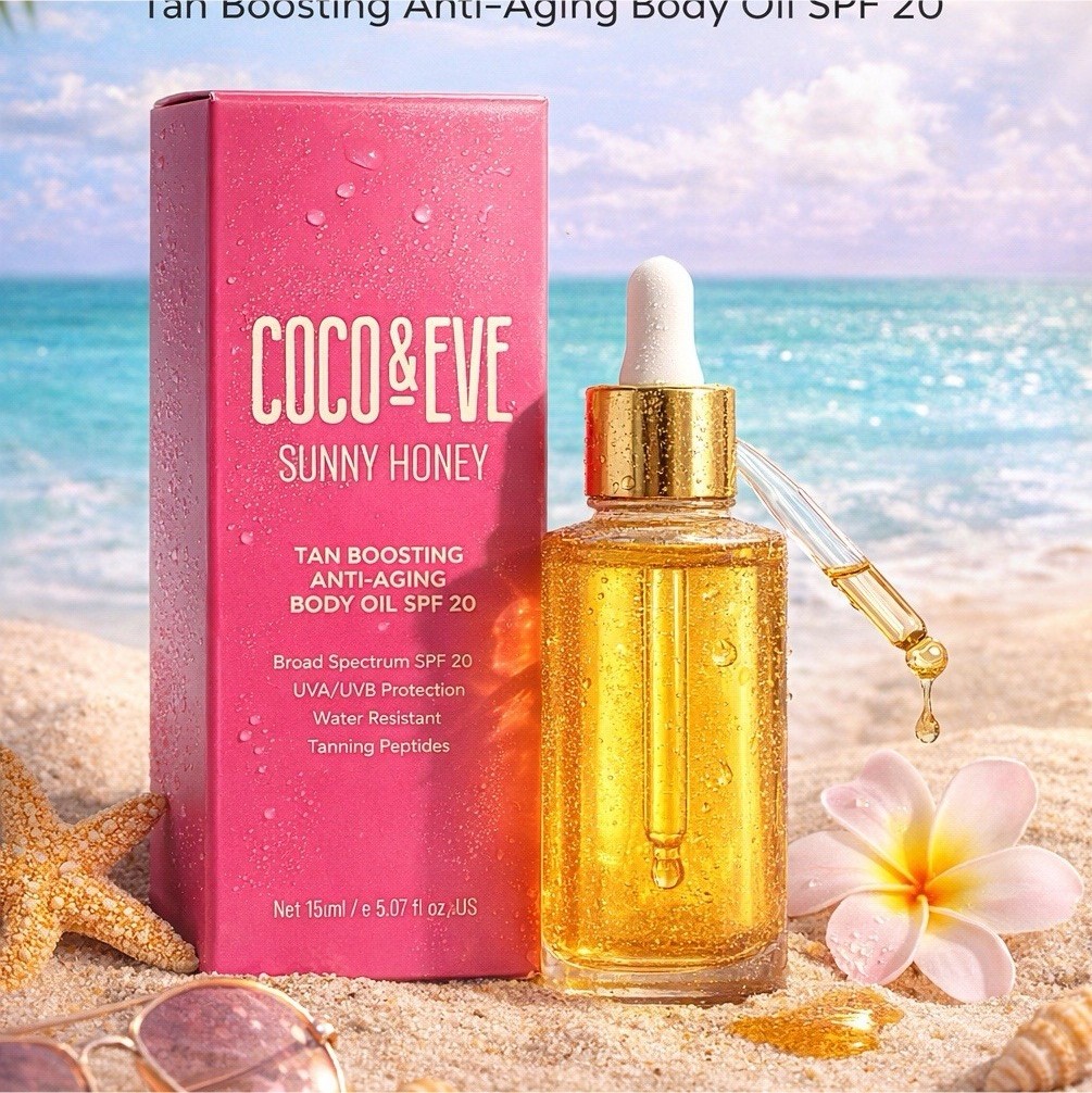 Coco & Eve Sunny Honey Tan Boosting Body Oil SPF 20 Anti-Aging 150ml