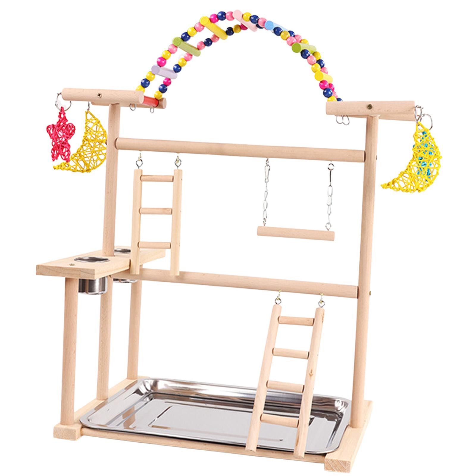 Parrot Playstand Cage Accessories with Ladder Parrot Playground Bird Gym for