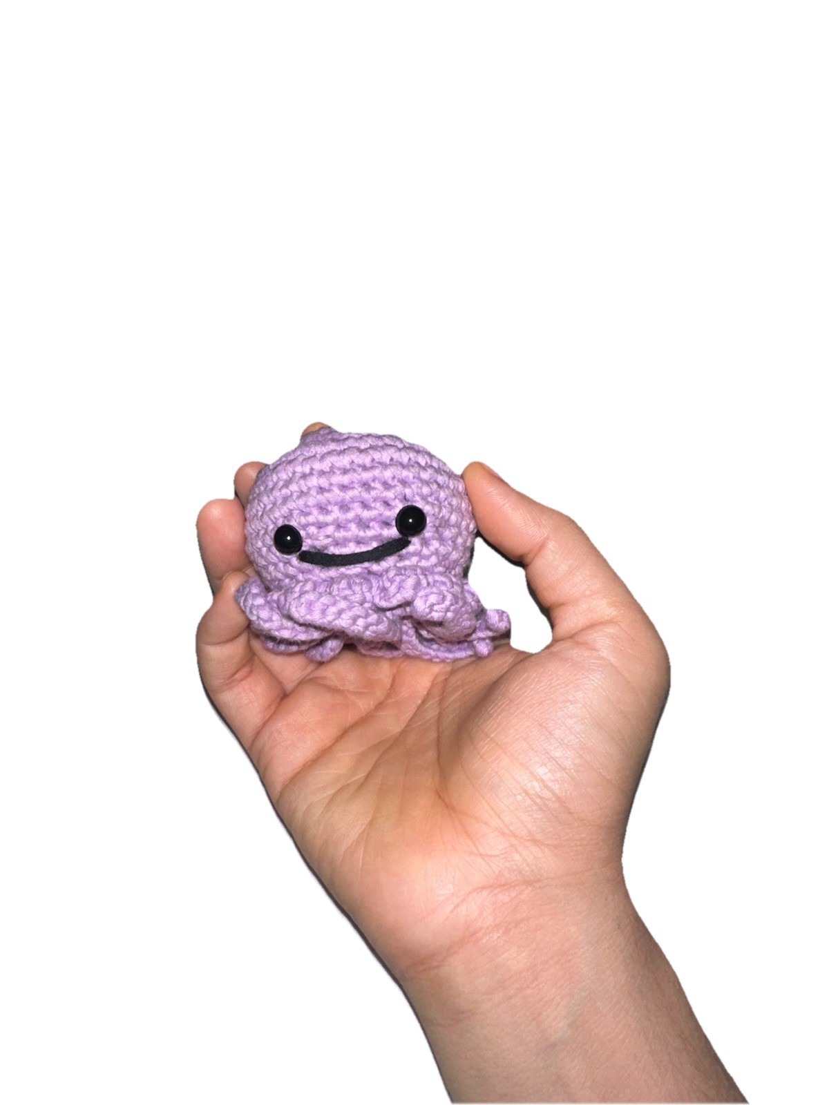 Handcrafted Crocheted Good Luck Stress Relief Purple Octopus Plush  
