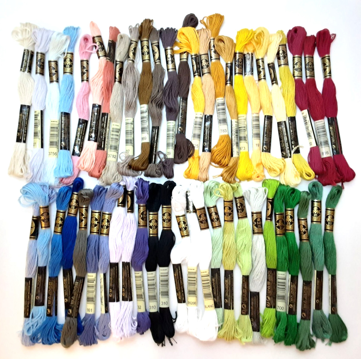 DMC Lot of 50 Cotton Embroidery Thread Floss  Assorted Colors Vintage Colors
