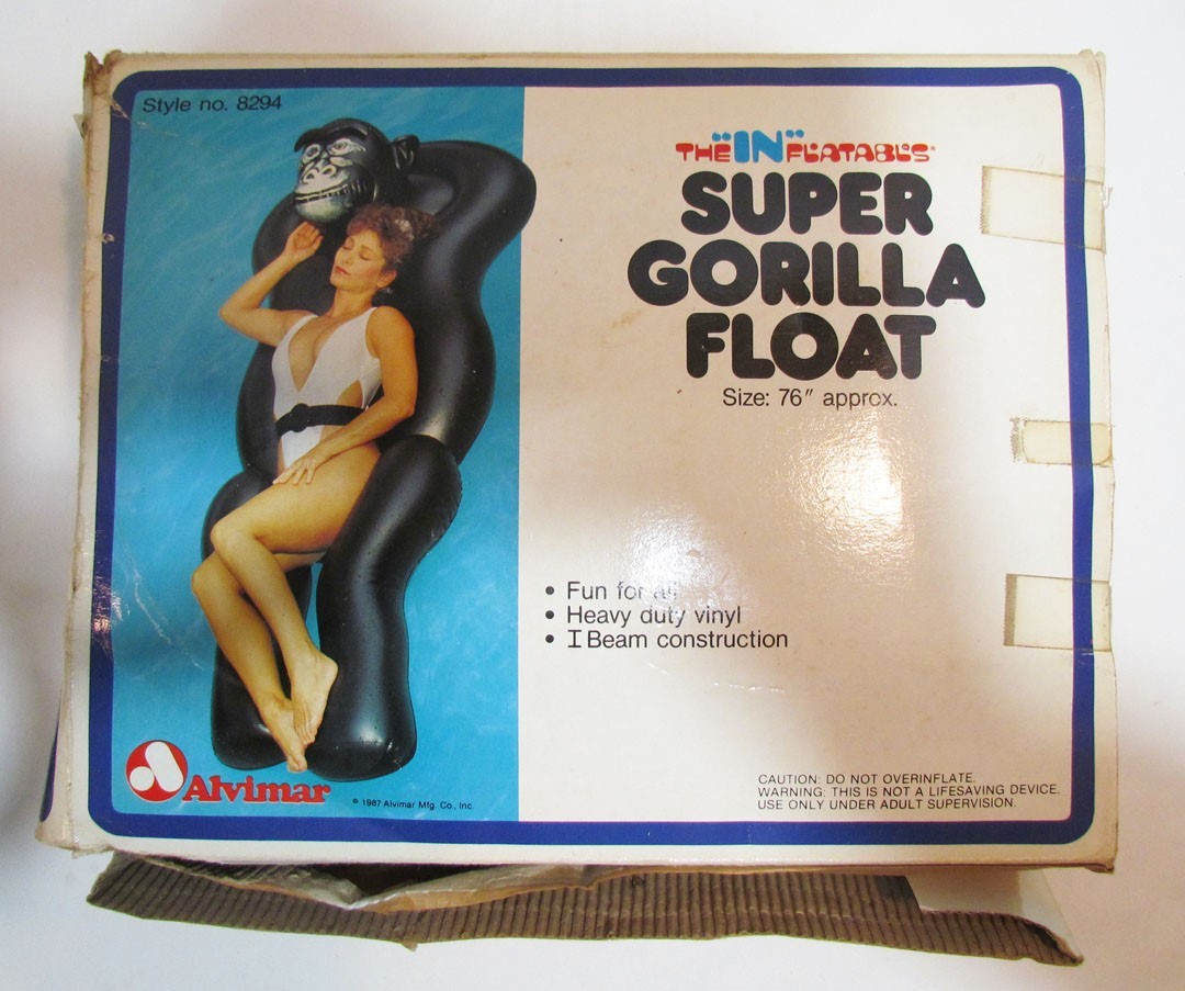 ALVIMAR 1987 THE INFLATABLES SUPER GORILLA SWIMMING POOL FLOAT UNUSED IN BOX