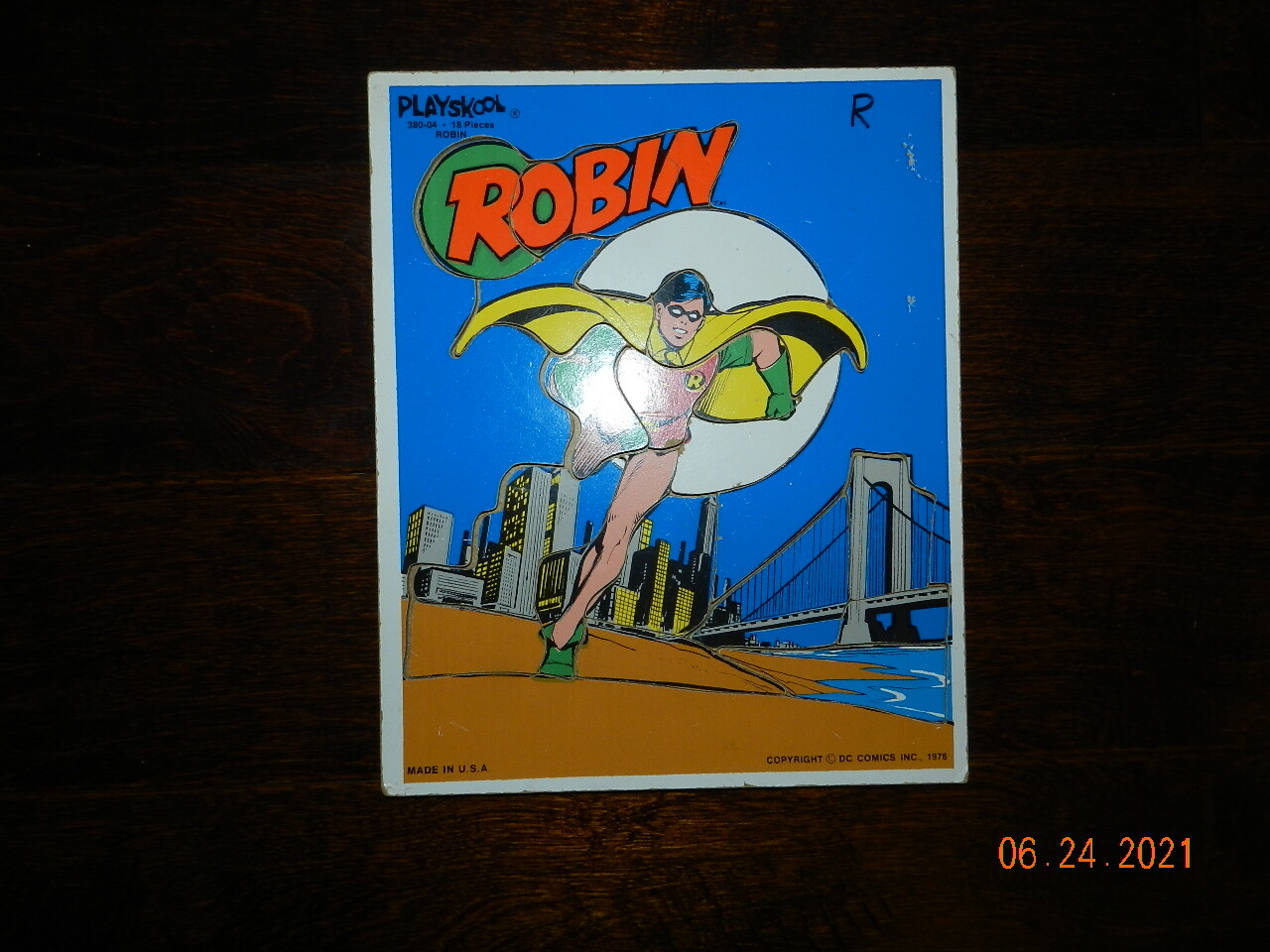 Vintage 1970s Playskool Puzzle Robin DC Comics Batman 18 Pieces Complete 380-04