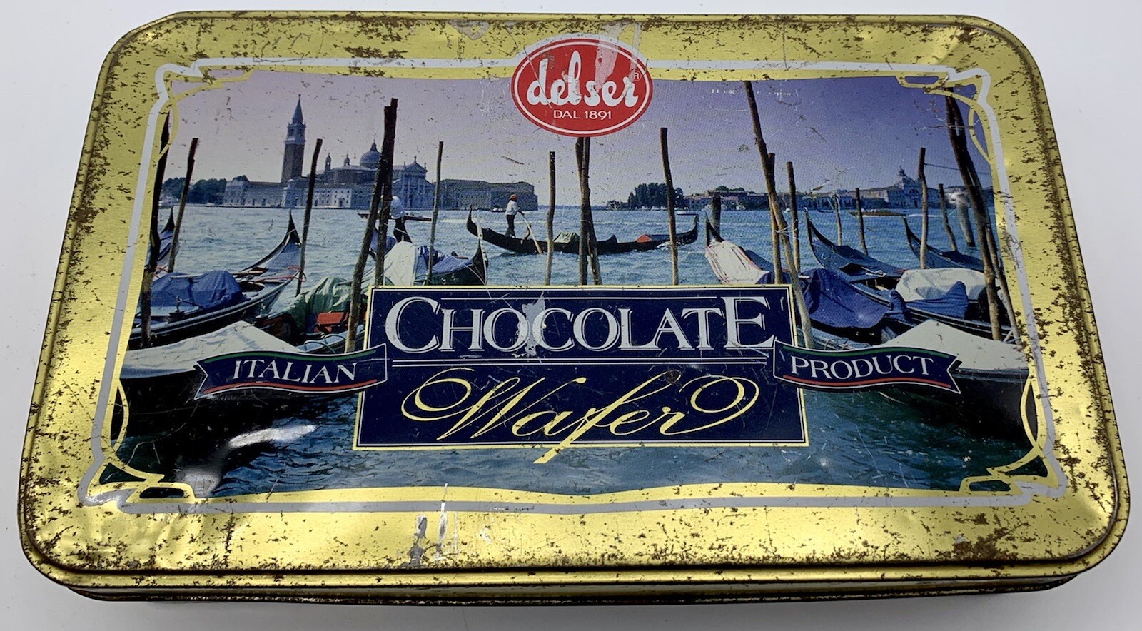 Delser Luxury Chocolate Wafer Tin Box 2000 Vintage Made In Italy