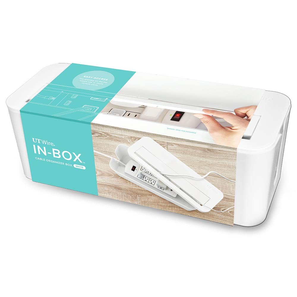 in-Box Extra Large Cable Organizing Management Box for Under Desk Surge Prote...