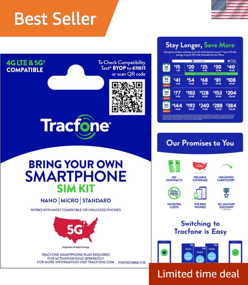 30-Day Unlimited Prepaid SIM Kit - Universal Compatibility & Auto-Refill Options