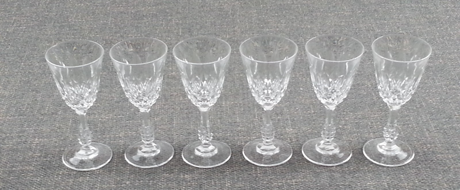 6pc Vintage Royal Crystal Rock Linea Medici Claret Wine Glasses