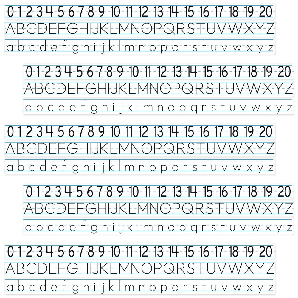 Reusable Letter and Number Strips for Desks, 12 Sets, 7.25-inch, Educational ...