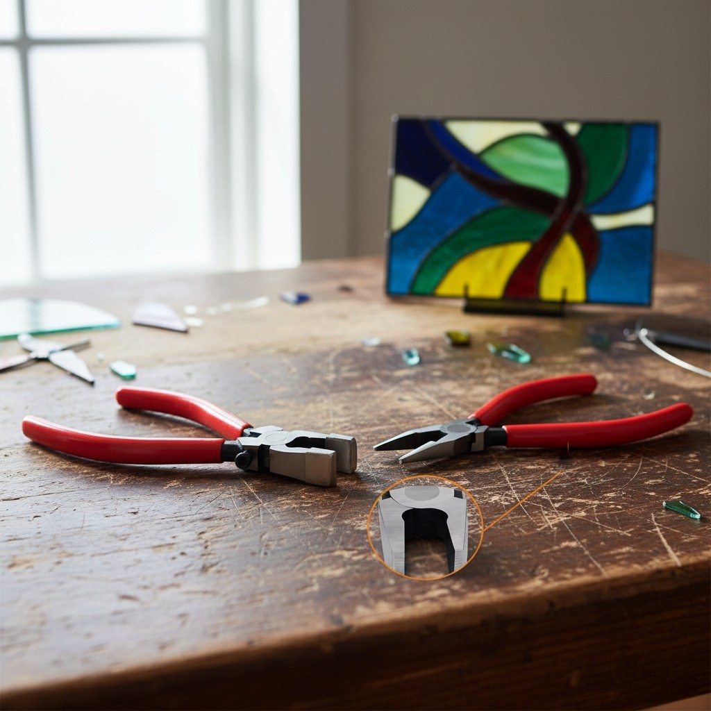 Amateur-Friendly Glass Cutting Pliers with Adjustable Pressure & Protection Tips