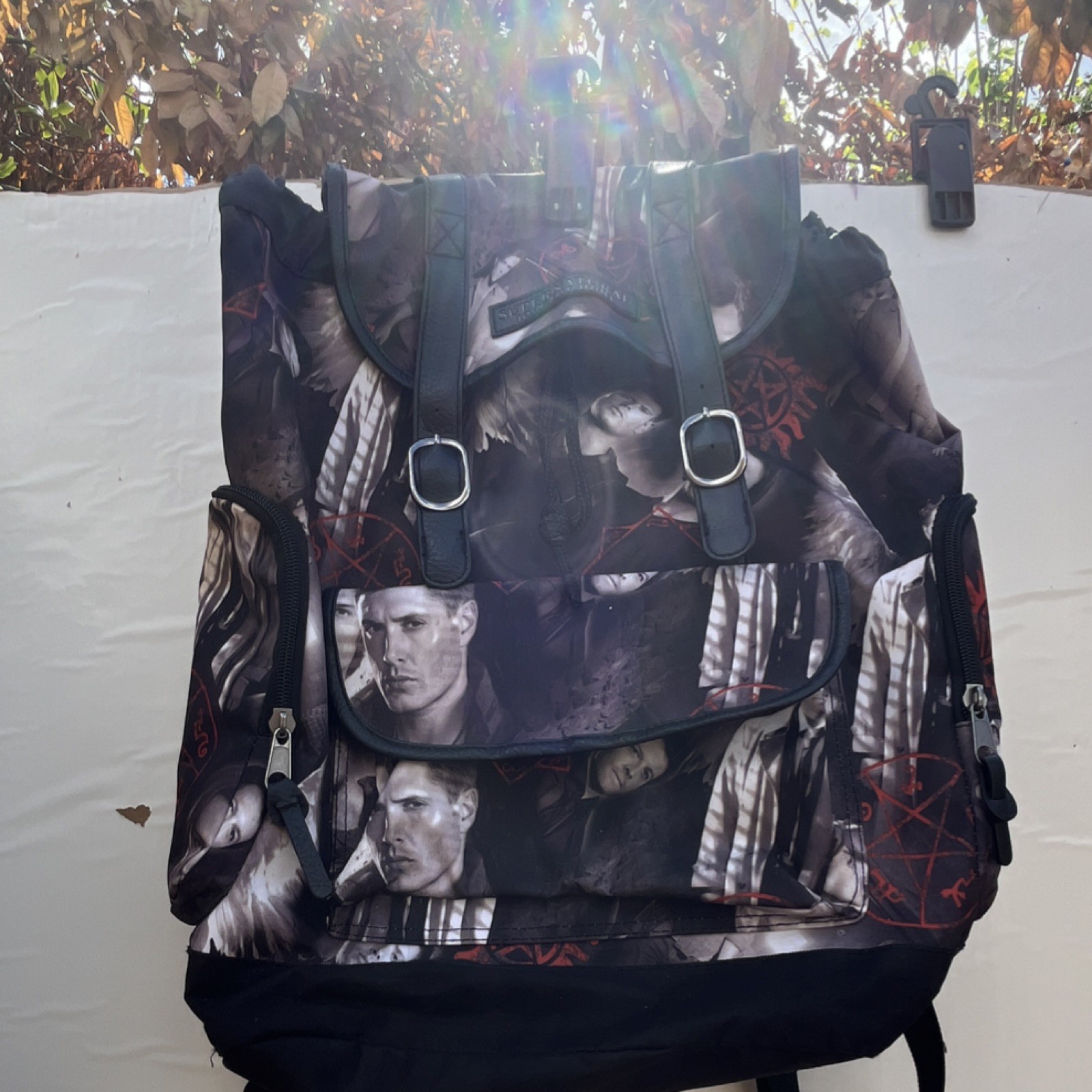 Supernatural Join The Hunt Black Character Print TV Show Backpack