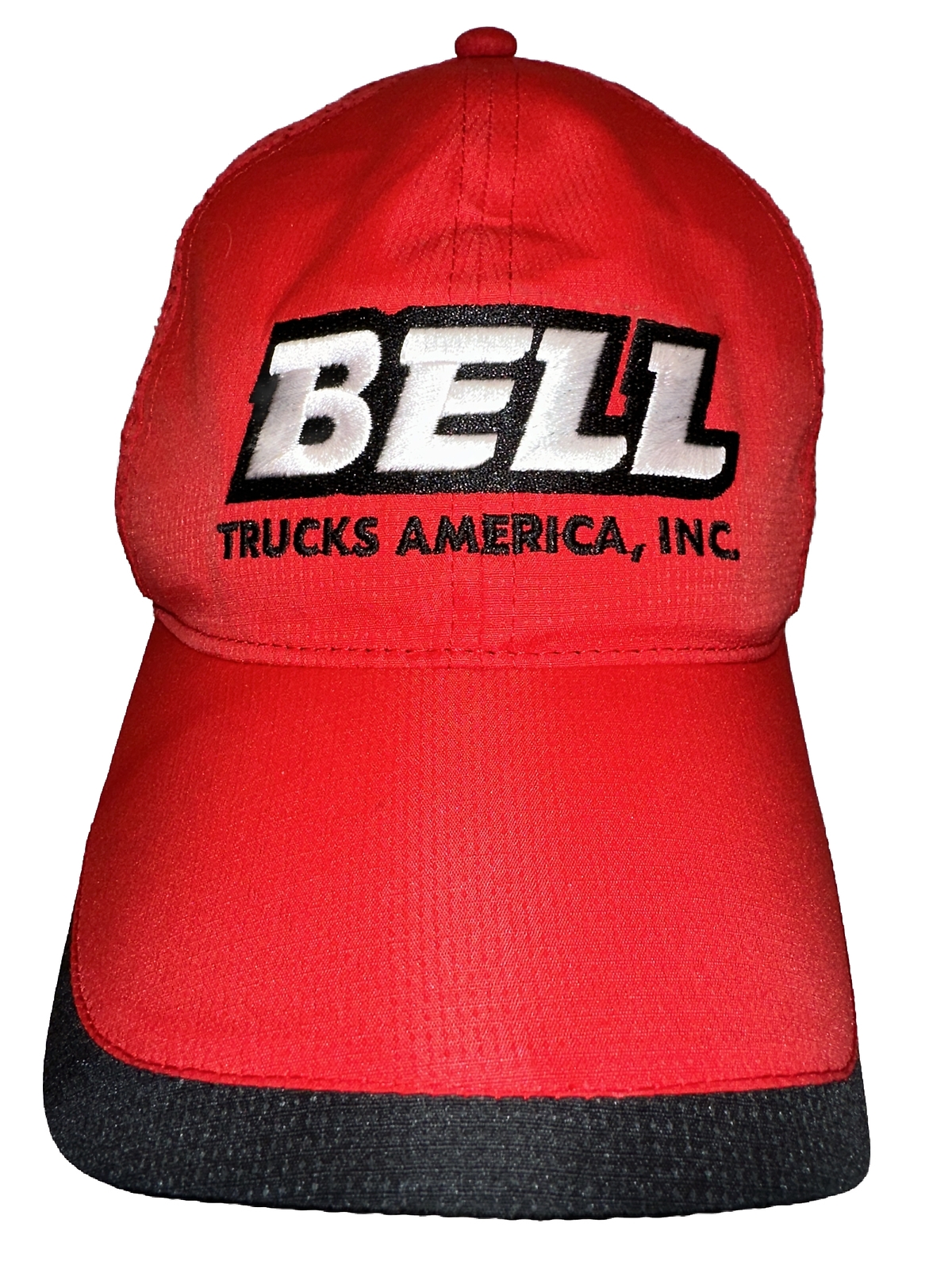 Bell Red Black White Hat Cap Trucks America, INC. Mesh Hook Loop BTA