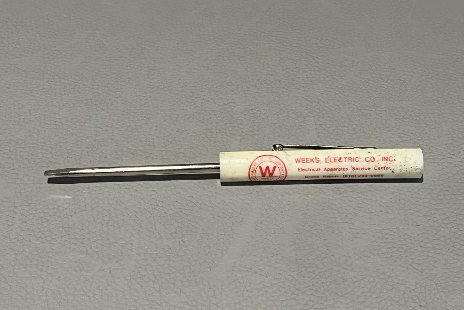 Vintage Pocket Screwdriver Week's Electric Grand Rapids & Greenville, Michigan