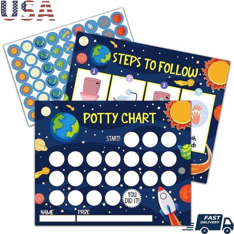 20 Potty Training Charts W/ 432 Stickers Kid Reward Chart Routine Sheet New