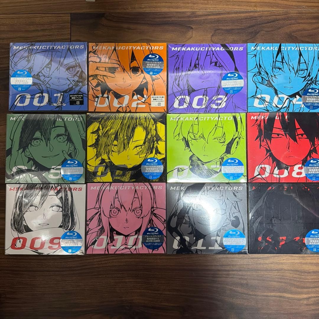 Mekaku City Actors Blu-ray Limited Edition 12-Set Anime Slightly Used