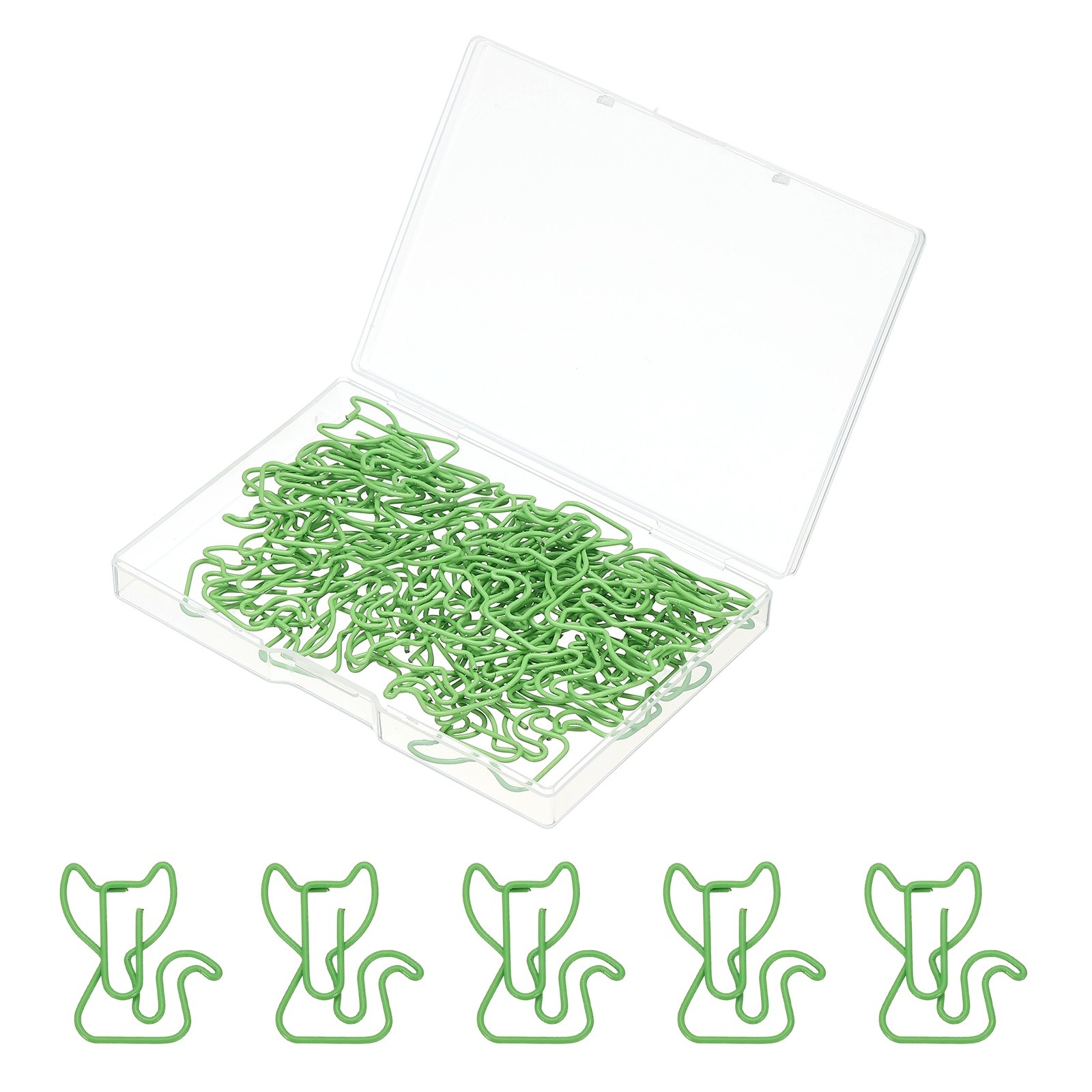 50 Pieces Cat Shaped Staple Small And Cute Staple 31mm Green