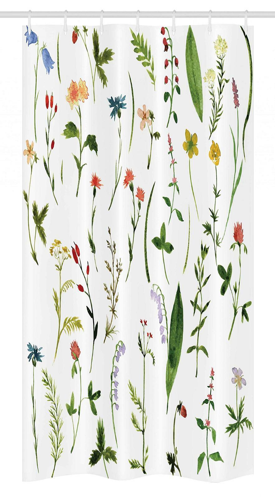 Ambesonne Watercolor Flower Stall 14556 Shower Curtain Set 54" x 78"