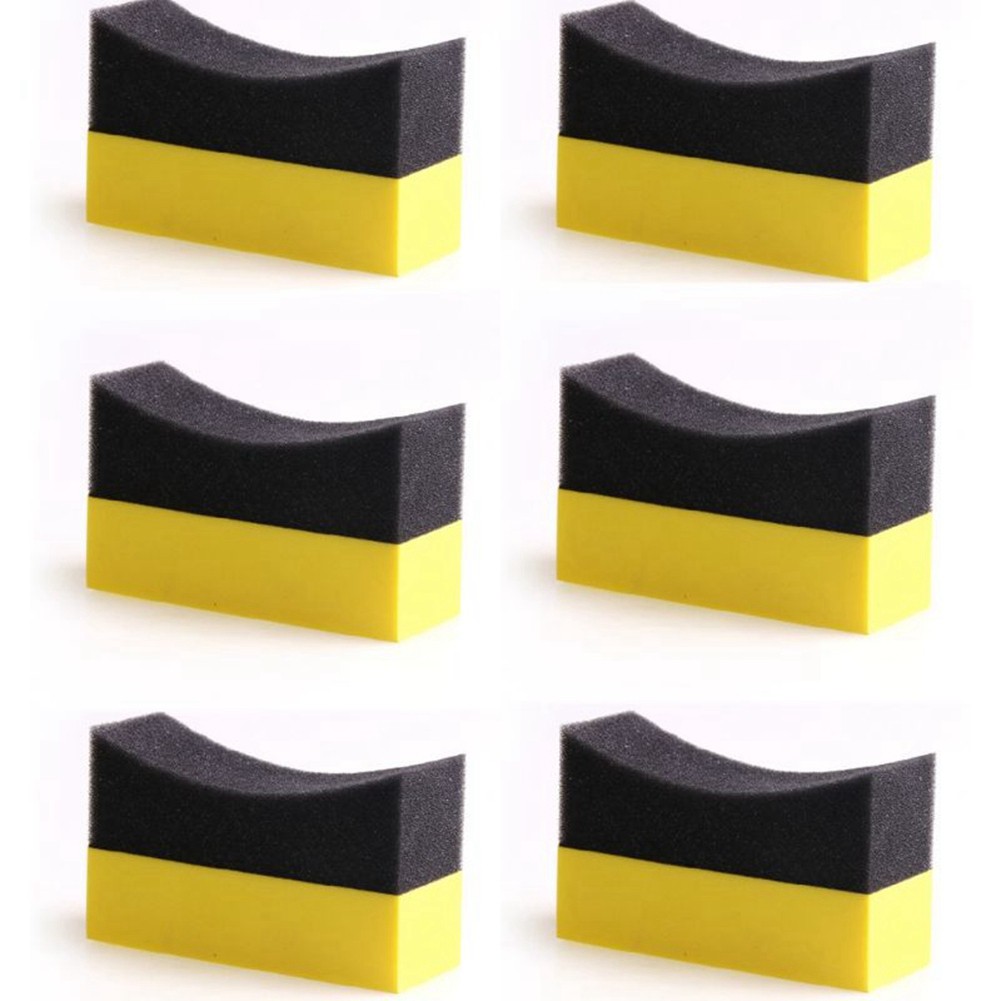 6Pcs Tire Contour Dressing Applicator Pads Gloss Shine Color Polishing6455
