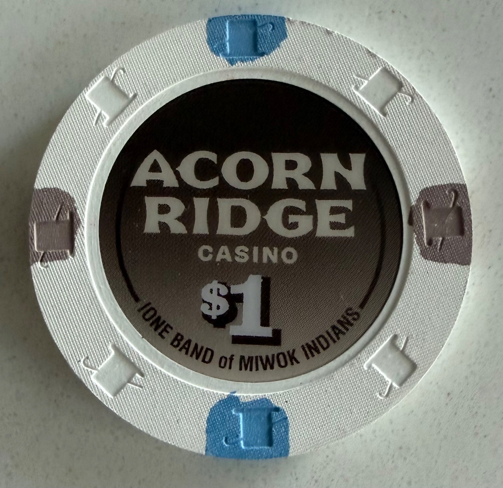 Acorn Ridge $1 Casino Chips - Plymouth CA New Indian