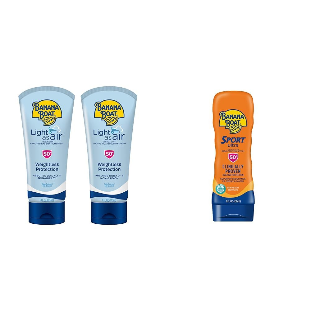 Light as Air Sunscreen Lotion SPF 50 Twin Pack and Sport Ultra SPF 50 Sunscreen 