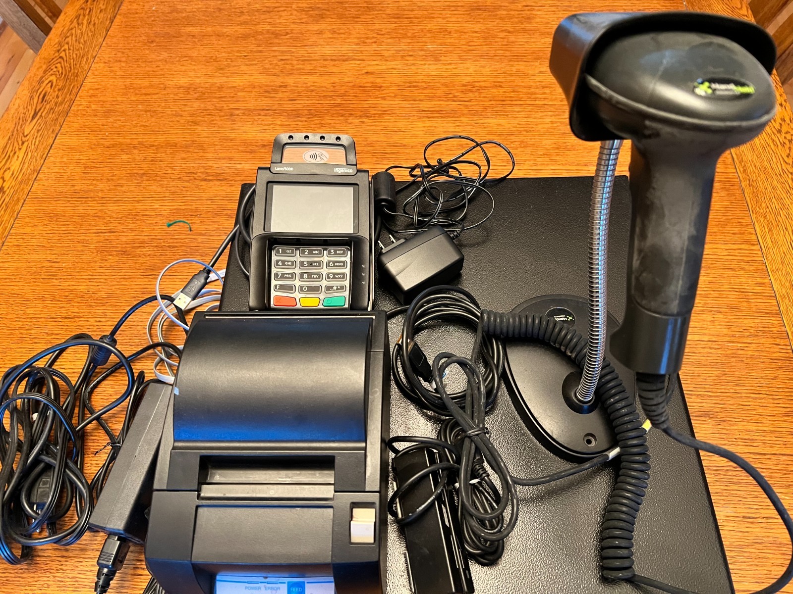 Point of sale hardware, cash drawer, bar code scanner, printer, Credit card read