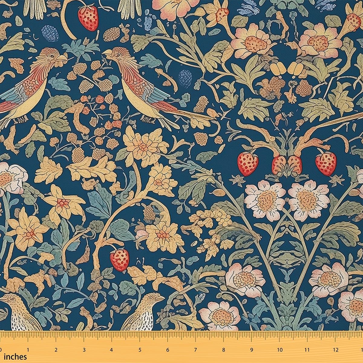 Feelyou Flower Upholstery Fabric for Chairs 5 Yard Birds Fabric by The Yard Stra