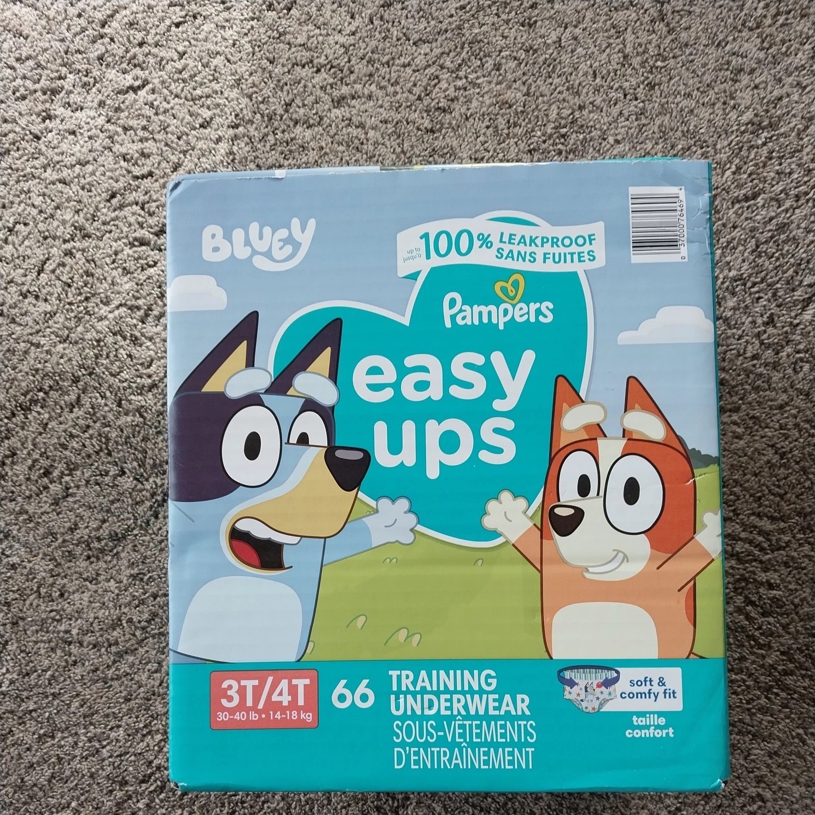 Pampers Easy Ups Potty Training Bluey Underwear Comfy Fit 3T-4T Boys Girls/ 66