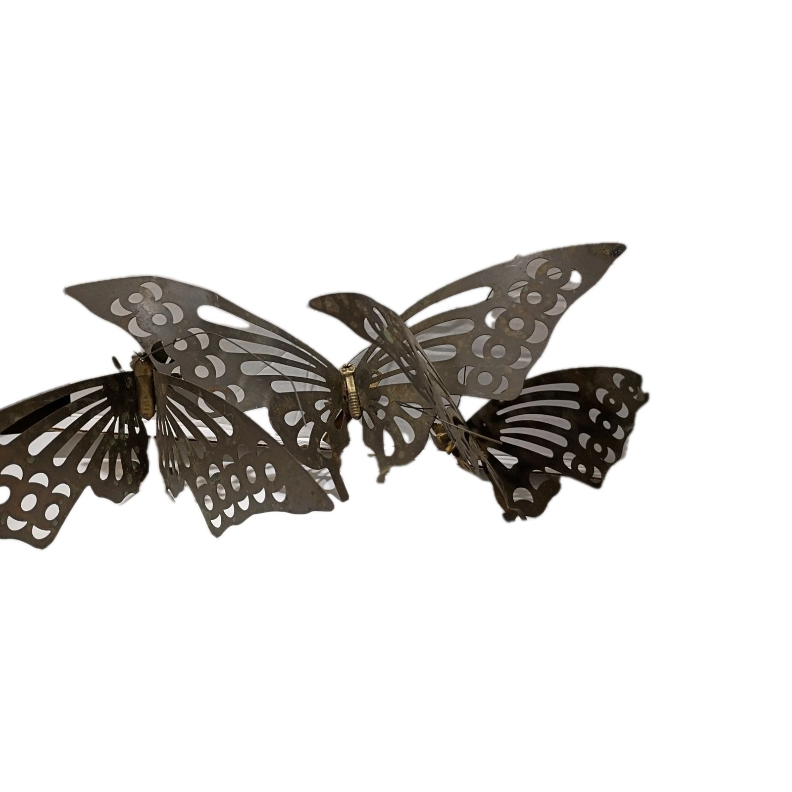 Vintage Mid Century MCM BRASS  Butterfly Wall Hanging Art Decor - Set of 3
