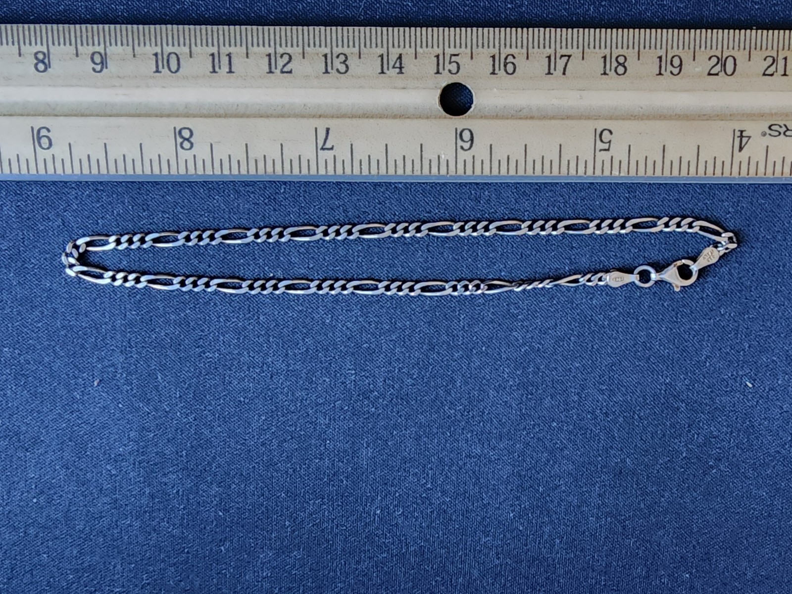 Vintage Sterling Silver Figaro Style Bracelet Marked/Tested+ Used