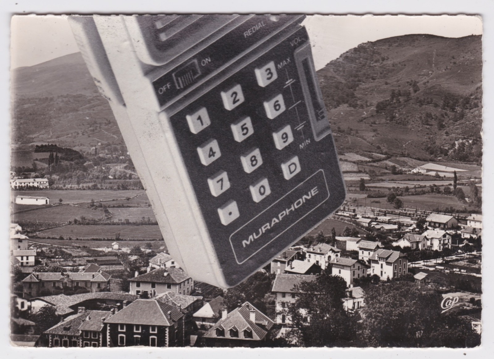 Mail Art David Greenberger "Beyond the Calling Area" original collaged postcard