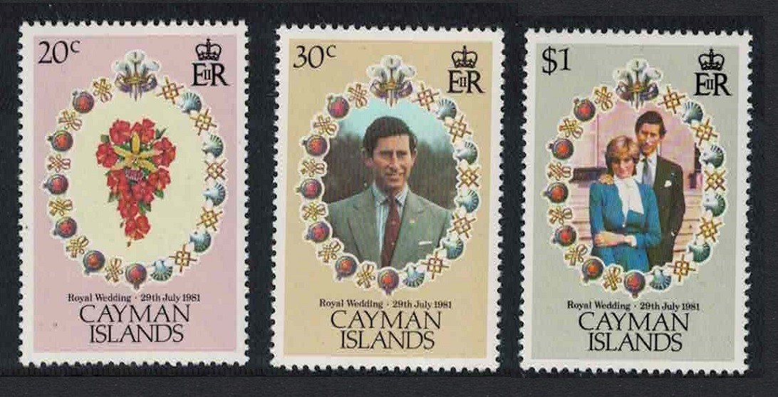 Cayman Is. Charles and Diana Royal Wedding 3v 1981 MNH SG#534-536