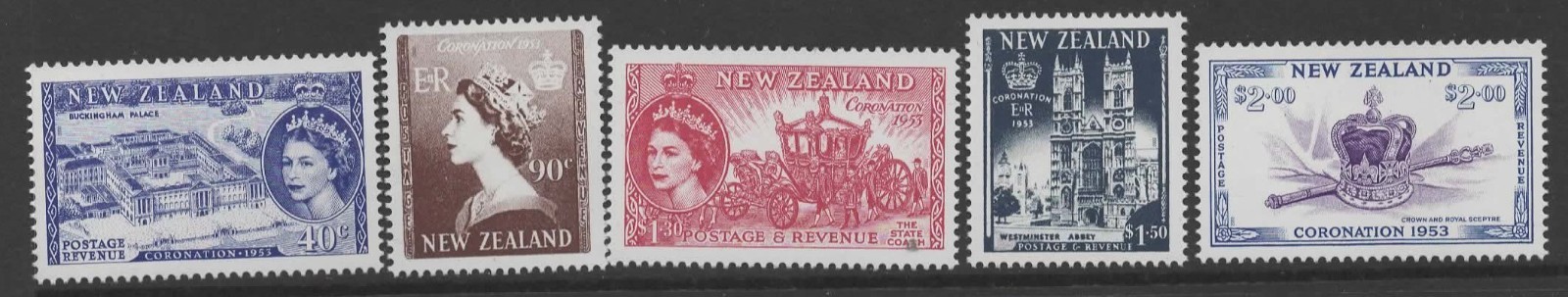 NEW ZEALAND SG2618/22 2003  ANNIVERSARY OF CORONATION  MNH