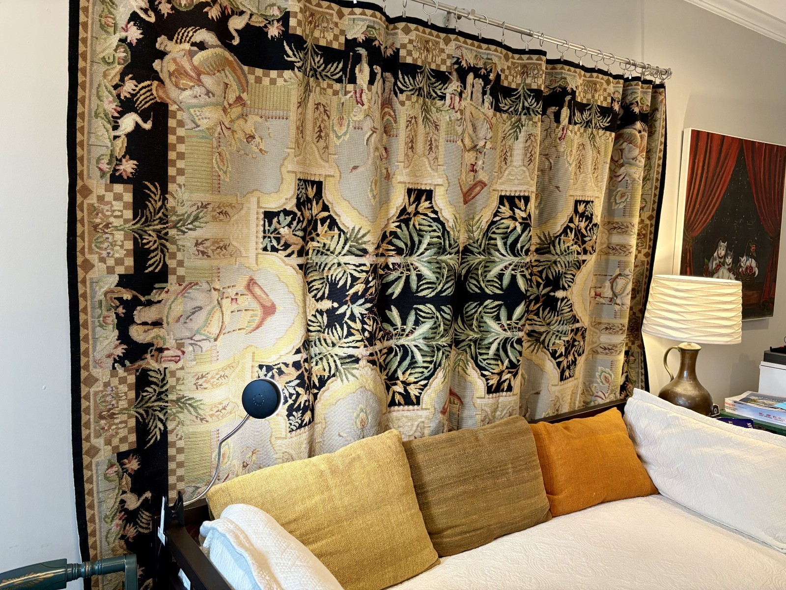 Vintage, Chinese-made, Wool, Aubusson-Style, Needlepoint Carpet