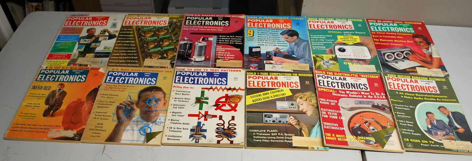 Rare Popular Electronics Magazine 12 Issues Complete Year 1961 Ships Worldwide 