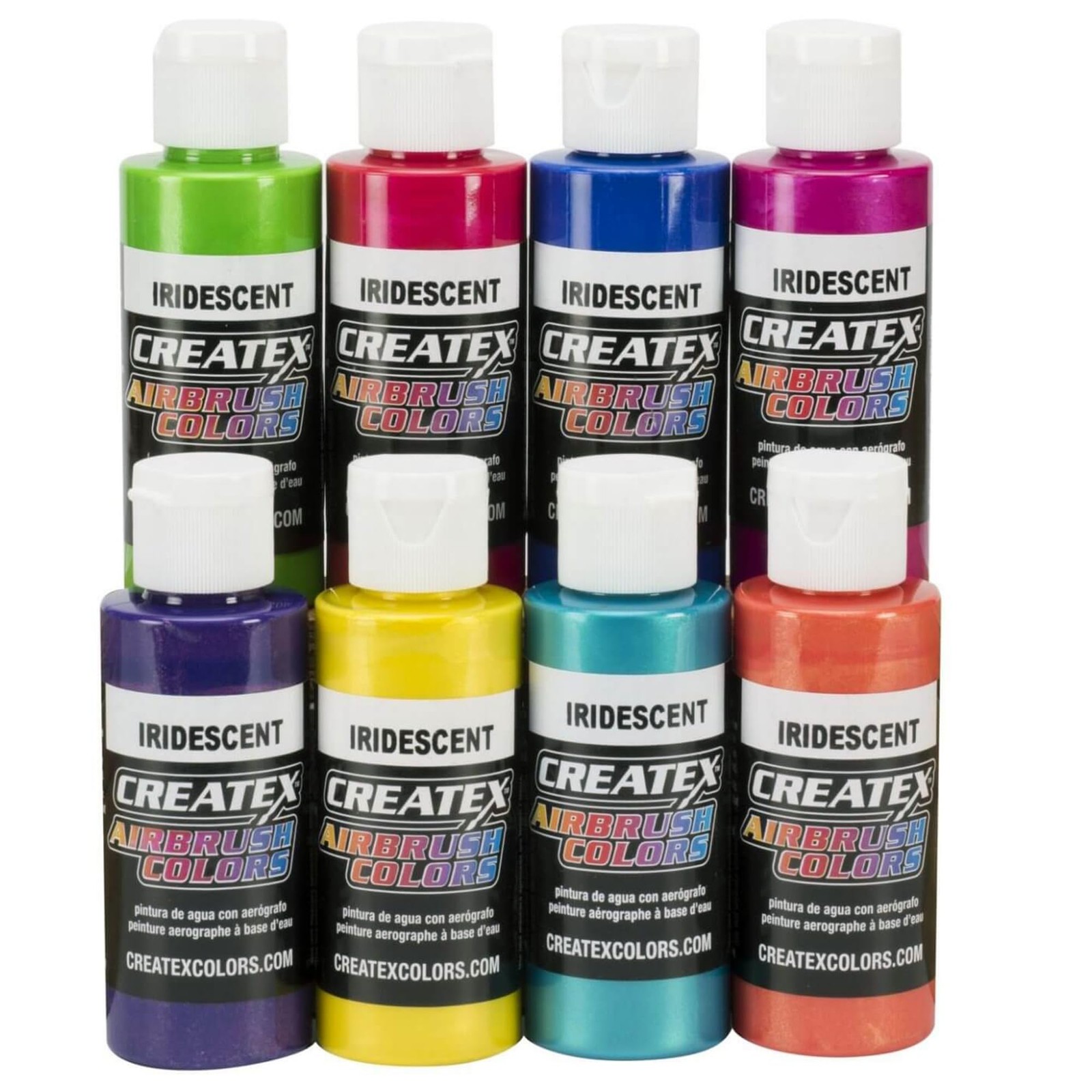 Createx Iridescent 8 Airbrush Paint Set - 2oz Bottles, Models Crafts Auto