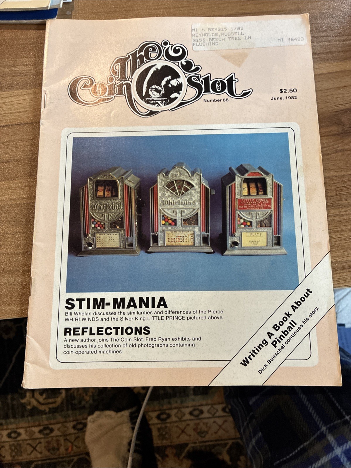 The Coin Slot Magazine Issue 88 June 82 Pierce Wherl wind Pinball Article