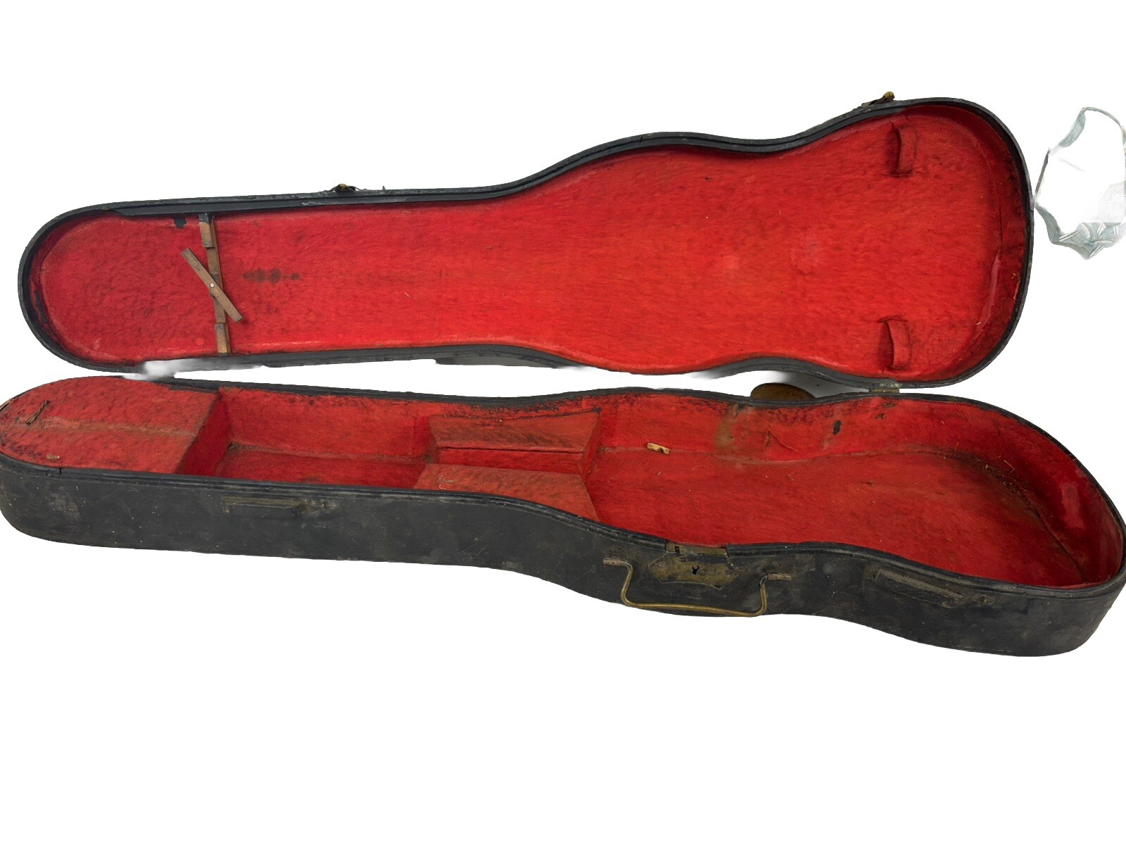 RARE ANTIQUE WOOD COFFIN VIOLIN CASE HANDMADE 1800's