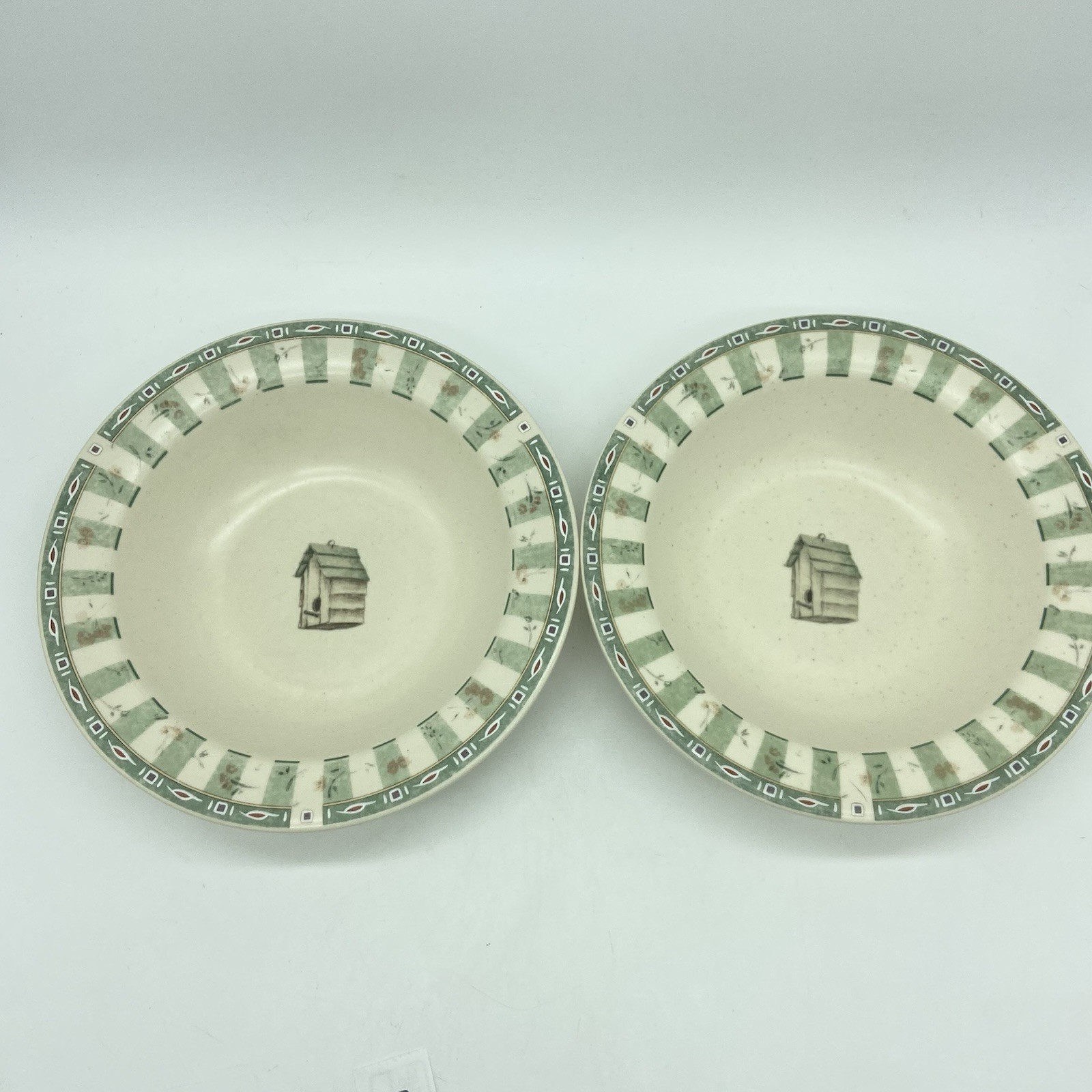 Pfaltzgraff Naturewood Deep Rimmed Soup Cereal Bowls 7 1/4"  Set Of 2
