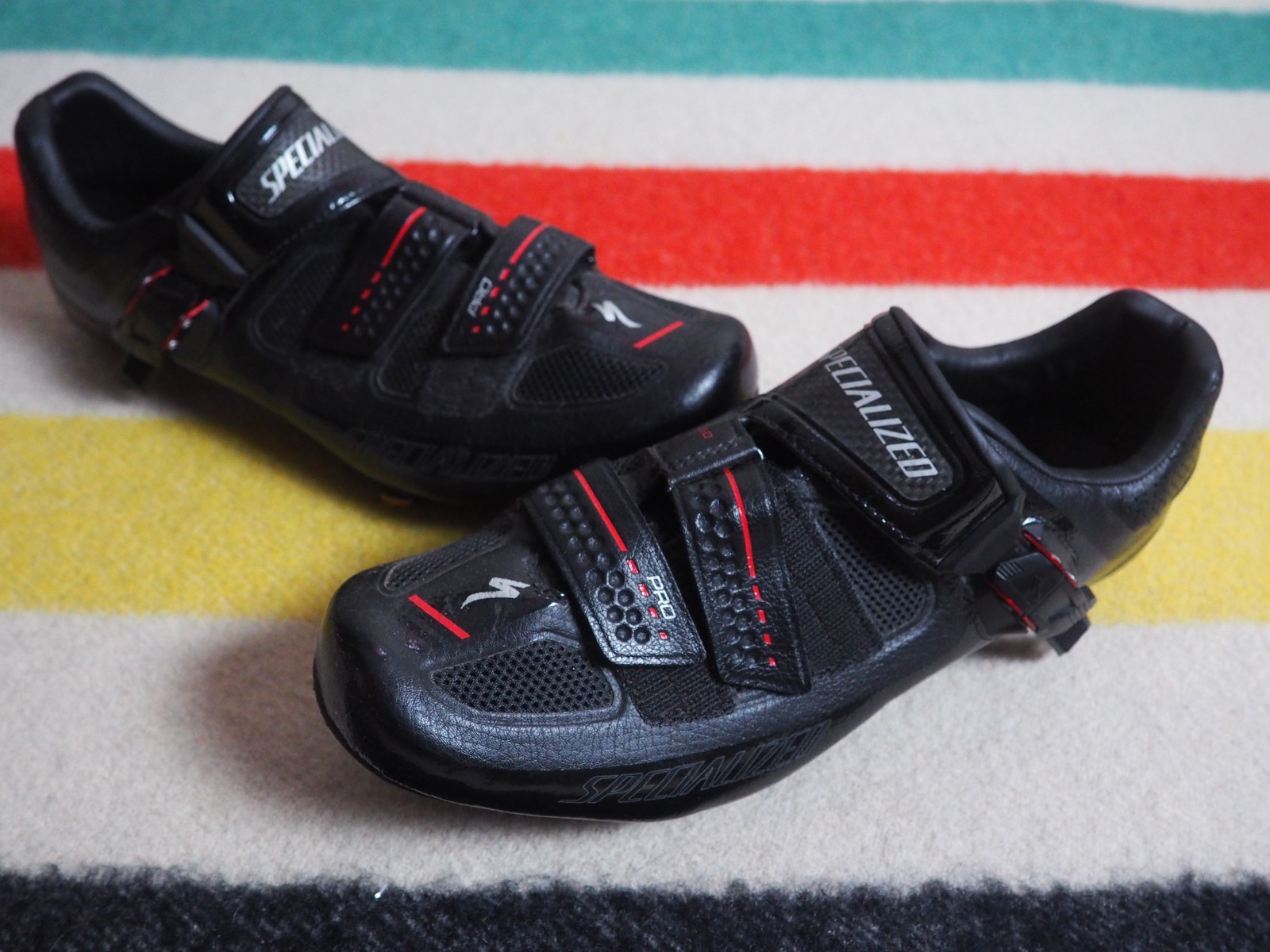 Specialized Pro Rd Wide Black Road Cycling Biking 3 Bolt Clip Shoes Mens EU 43.5