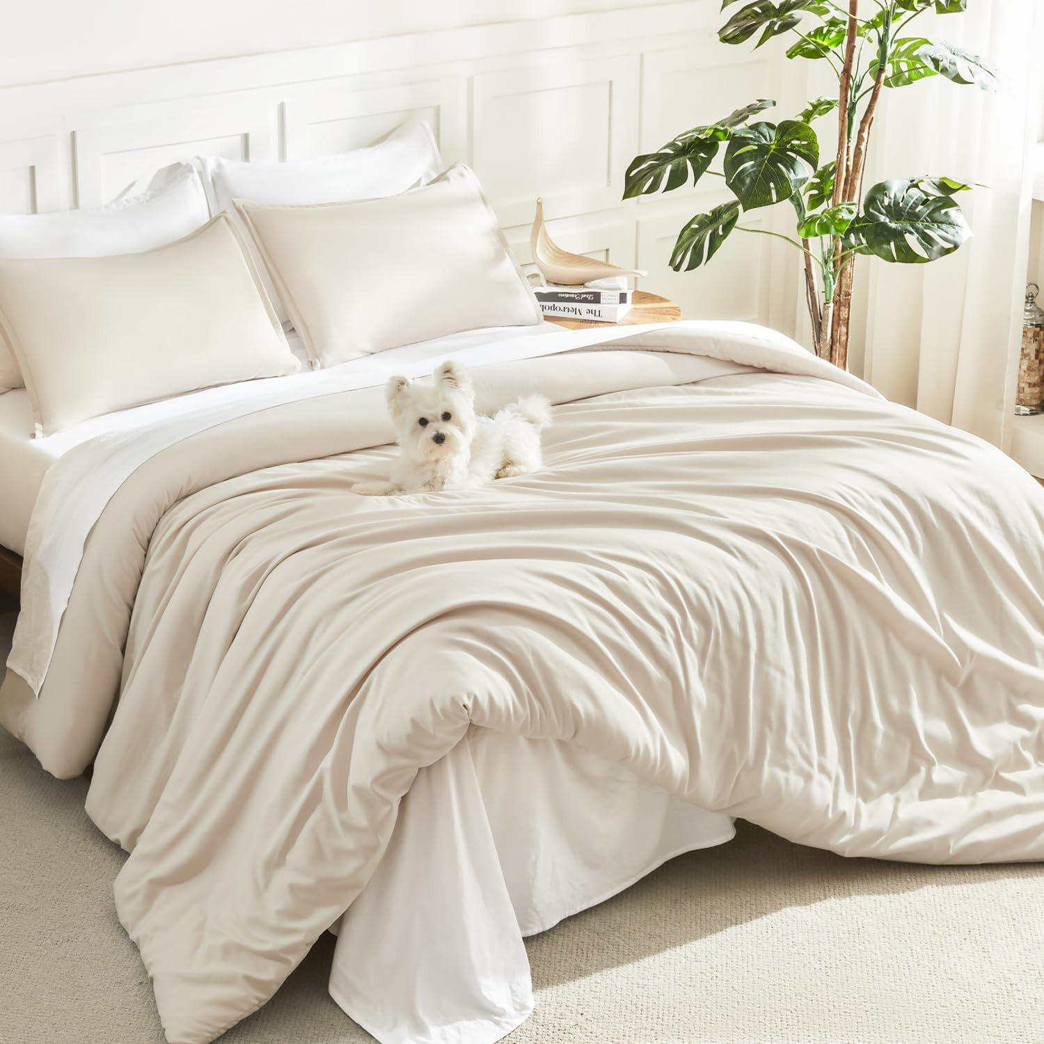 Comforter King Size Beige, 3 Pieces Lightweight Bedding Comforter Set, down Alte