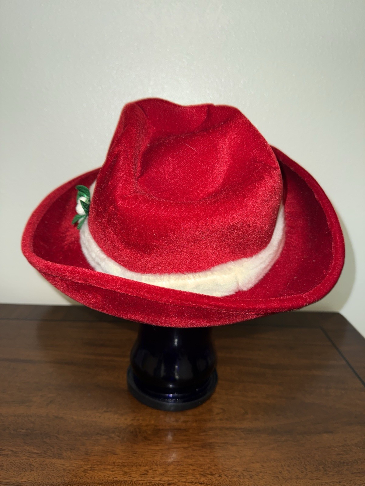 Slick Red Fedora Velvet Christmas Hat