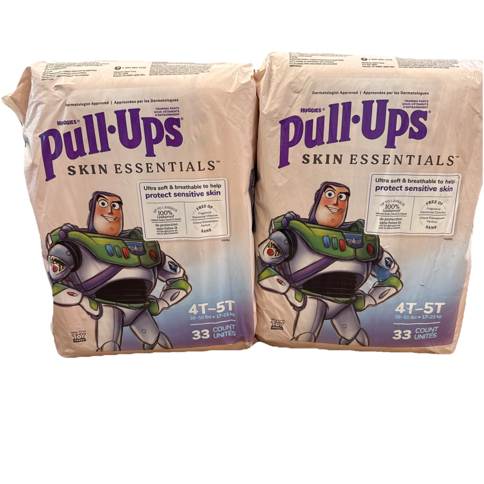 2 Pack Huggies Pull-Ups 4t-5t 33 Count Per Toy Story Buzz Lightyear
