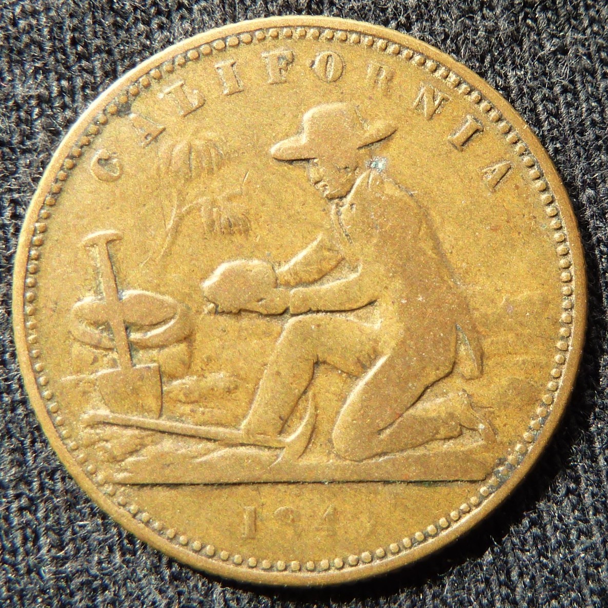 1849 Gaming Token California Gold Miner/Liberty & Stars
