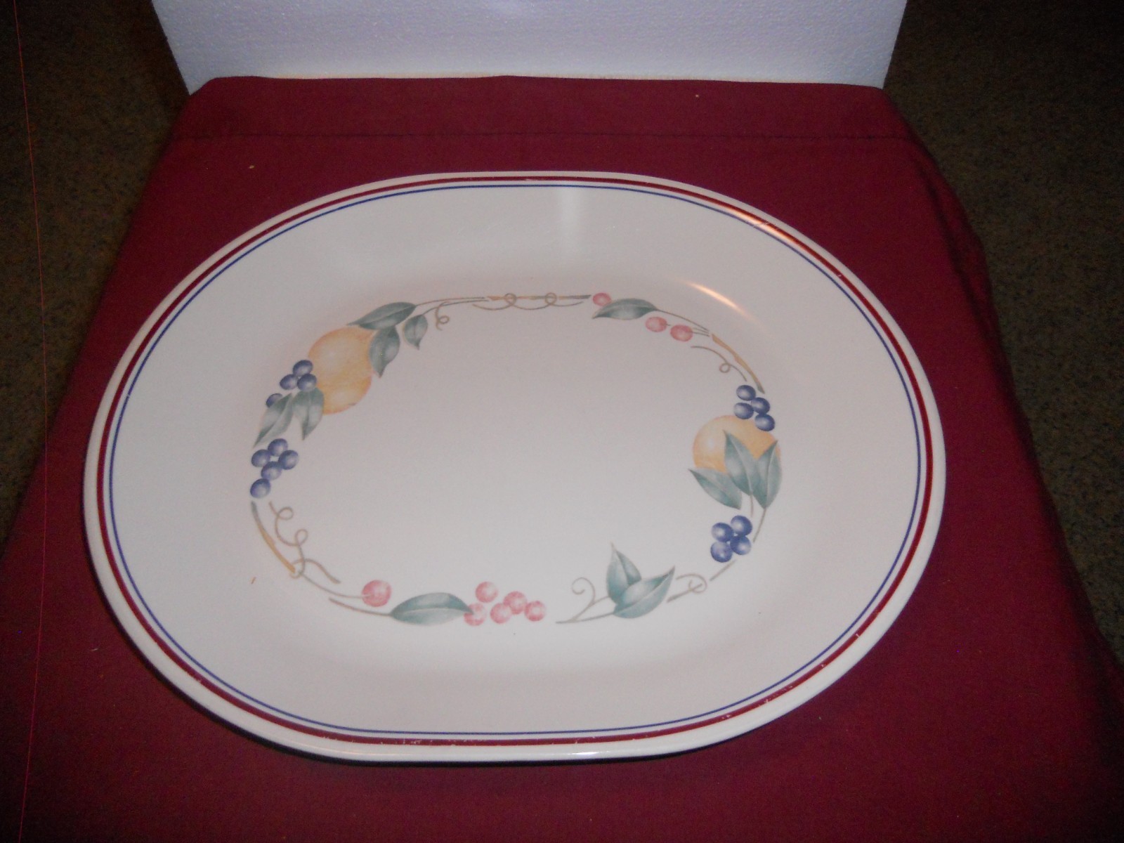 Corelle Fruit Abundance Oval Serving Platter 12 1/4" x 10" Plate