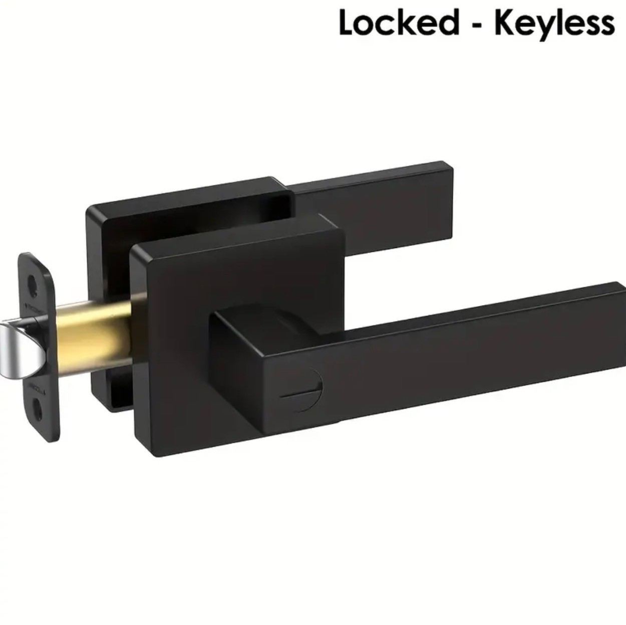 Modern Matte Black Door Handle Lever Privacy Lock – Square Interior Door Hardwar