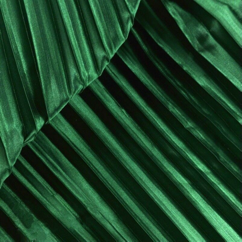 Metallic Faux Silk Satin Pleated Fabric Stretch Cloth Dress Skirt Material Craft