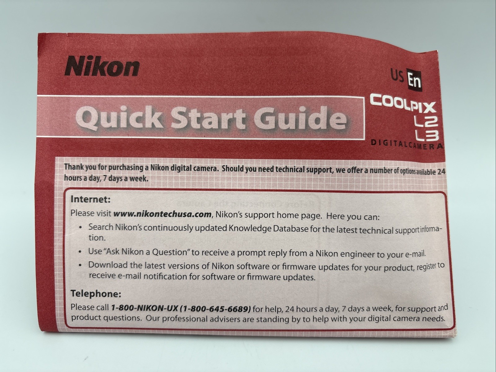 Nikon Coolpix L3 Quick Start Guide & Reference CDs: PreOwned 