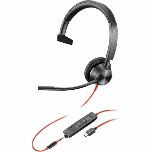 HP-New-8X217AA _ POLY BLACKWIRE 3315 MONAURAL USB-C HEADSET +3.5MM PLU