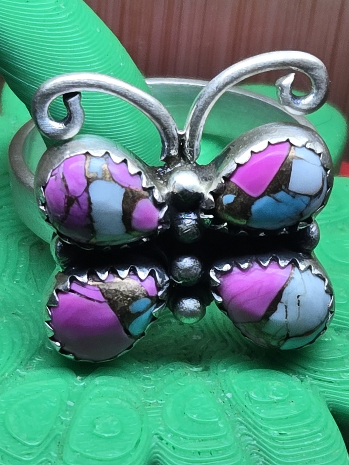 Native Southwestern Sterling Cotton Candy Butterfly Ring Adj 🦋 🦋