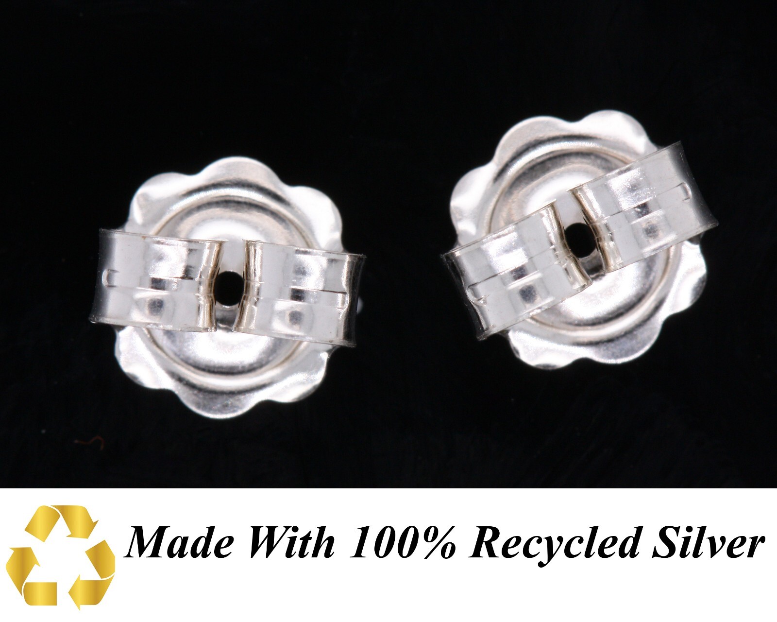 X Large 7mm 925 Sterling Silver Earring Backs Scrolls Butterfly Recycled Silver