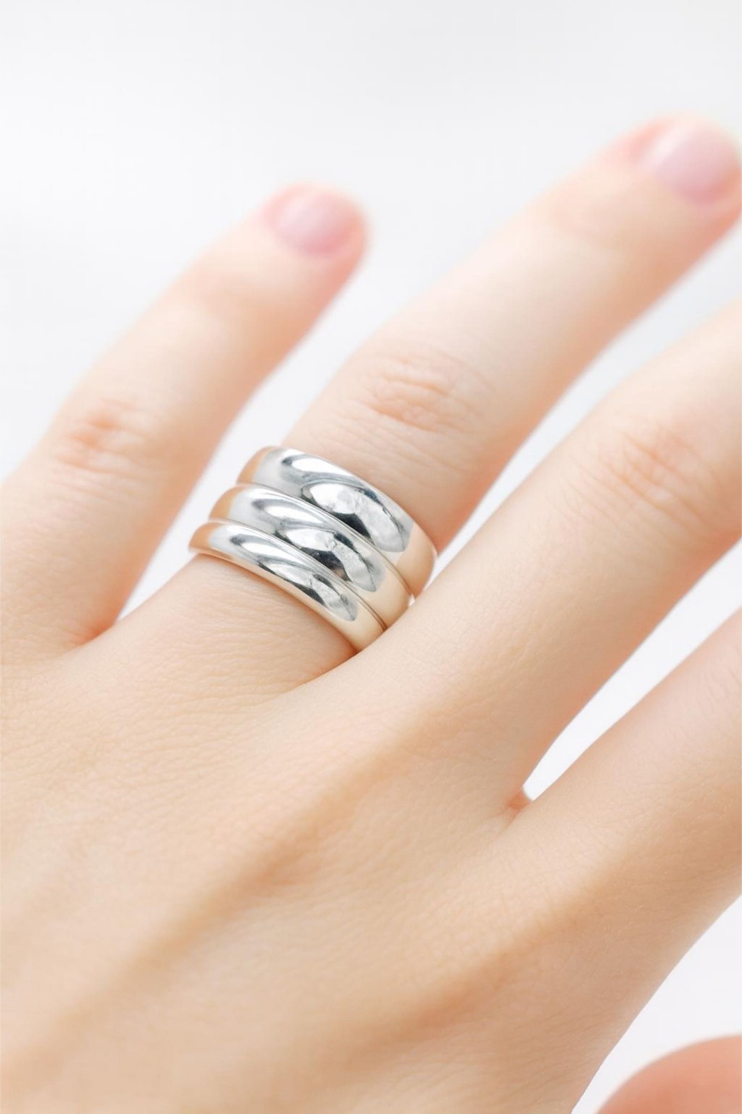 Sculptural Sterling Silver Band Ring Modern Ridged Texture Chrush Gift for Love
